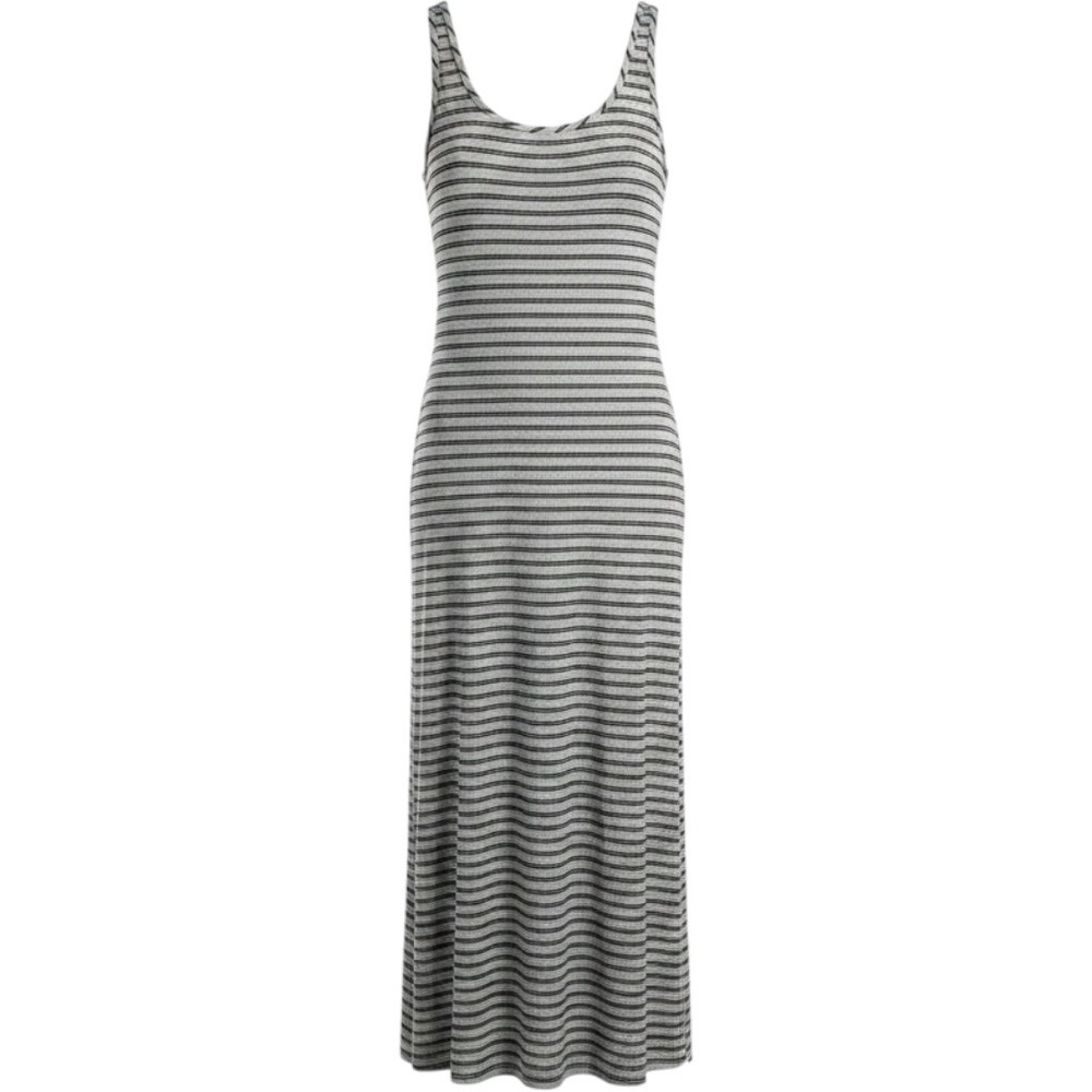 Stem Womens Gray Striped Sleeveless Modal Blend Maxi Dress Size L Side Slit